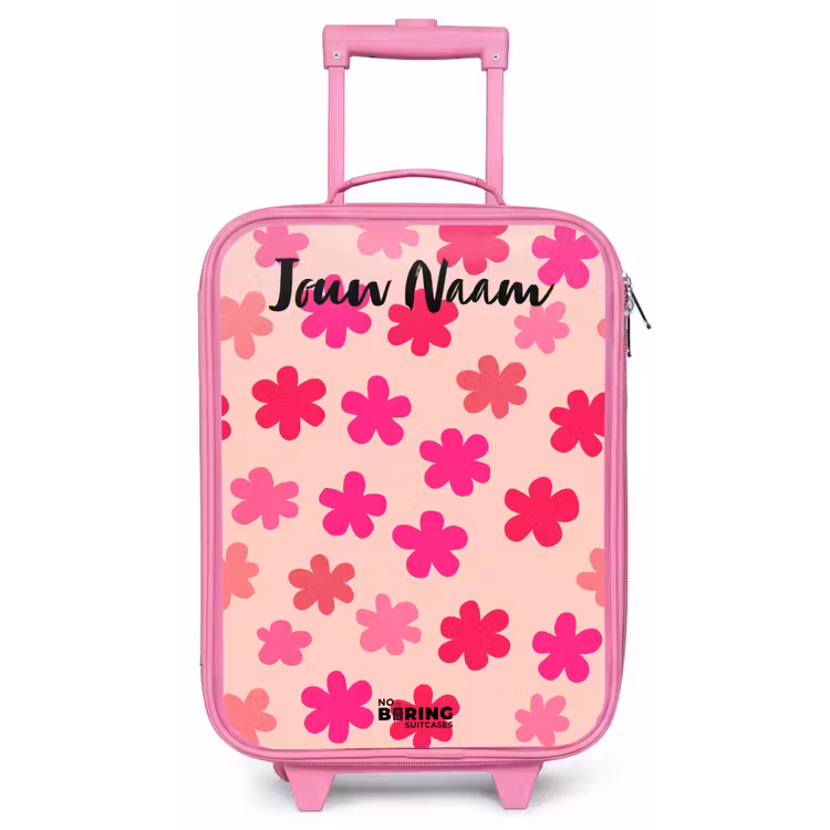 Kinderkoffer met naam - Roze - Bloemen - Patroon - Roze — 1