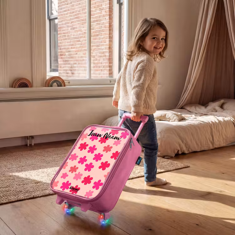 Kinderkoffer met naam - Roze - Bloemen - Patroon - Roze — 3