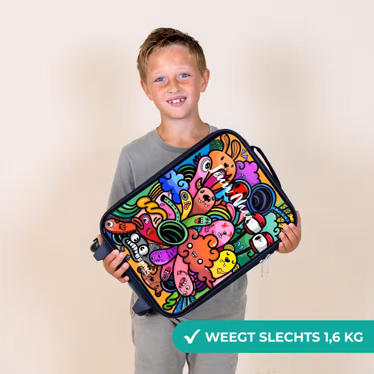 Kinderkoffer - Zwart - Vrolijke monsterchaos — 3