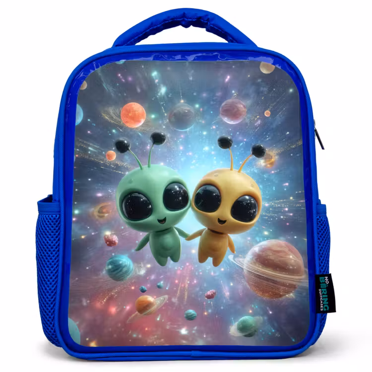Rugzak kind - blauw - Ruimtevriendjes zwevend tussen de planeten — 1