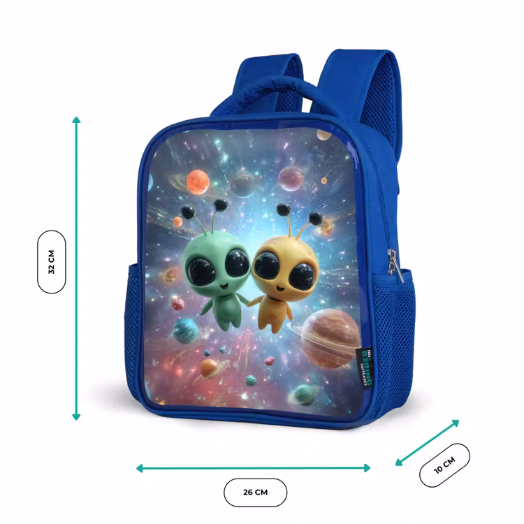 Rugzak kind - blauw - Ruimtevriendjes zwevend tussen de planeten — 5