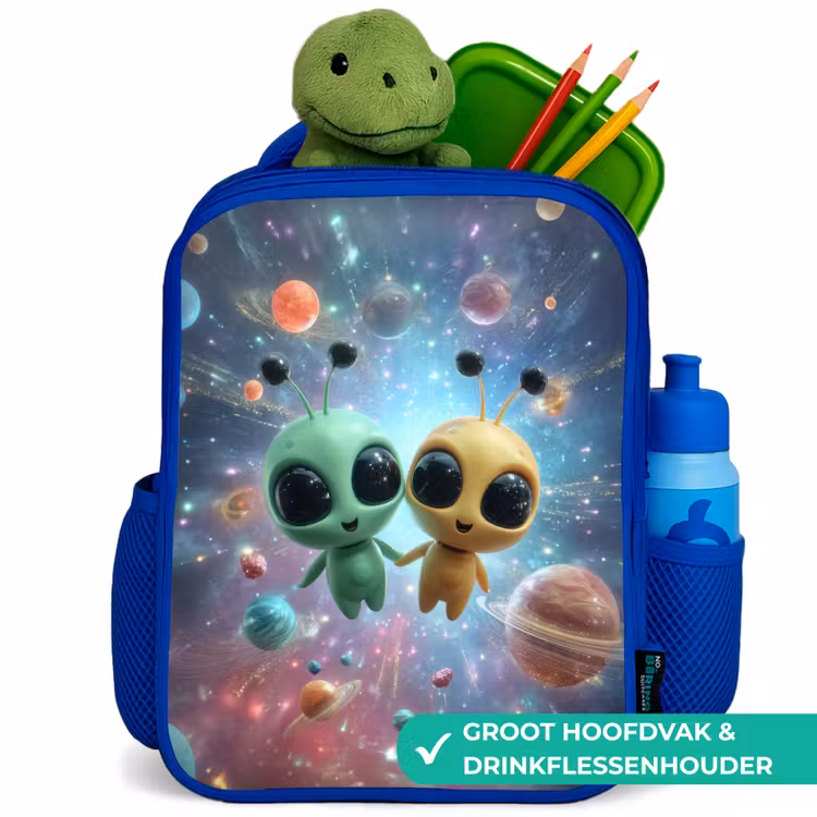 Rugzak kind - blauw - Ruimtevriendjes zwevend tussen de planeten — 6