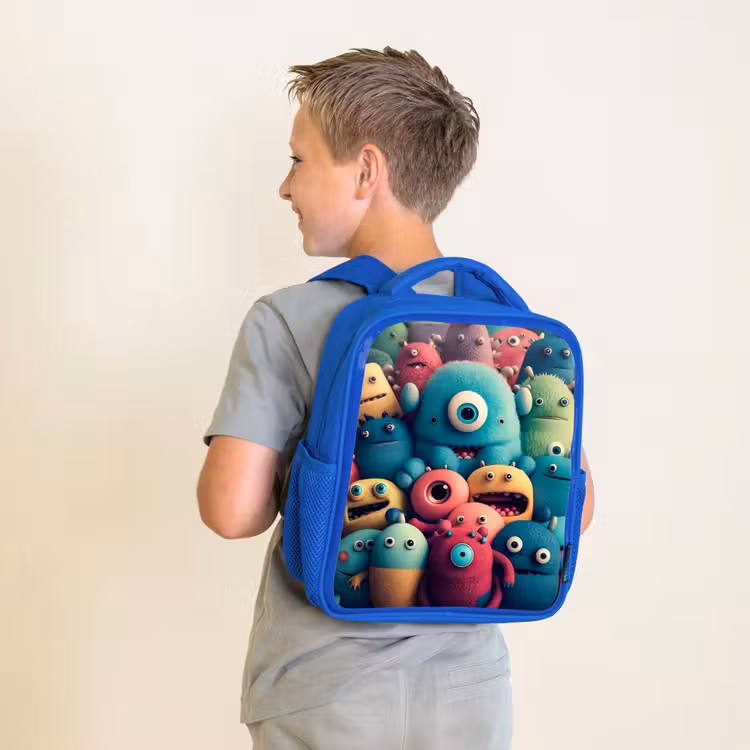 Rugzak kind - blauw - Monster Menigte — 3