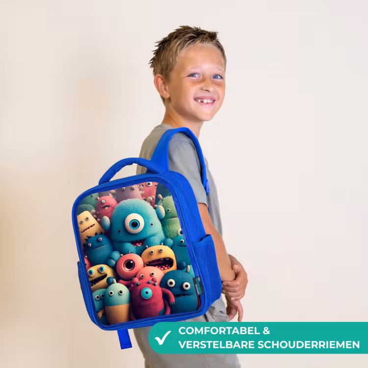 Rugzak kind - blauw - Monster Menigte — 4
