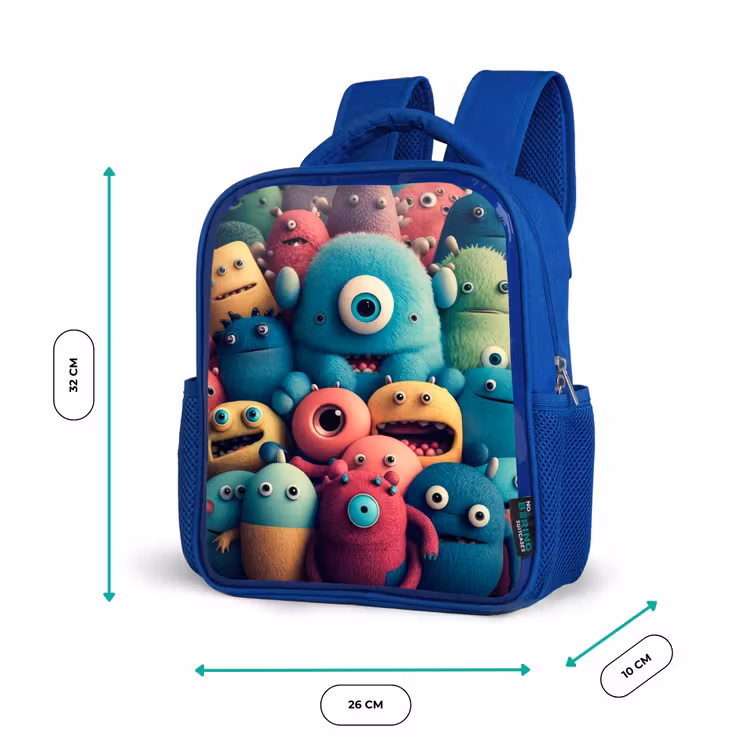 Rugzak kind - blauw - Monster Menigte — 5