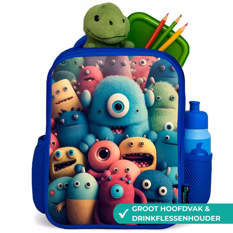 Rugzak kind - blauw - Monster Menigte — 6