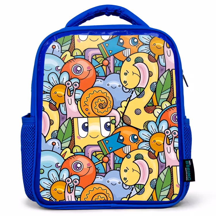 Rugzak kind - blauw - Monster met Stippen — 1