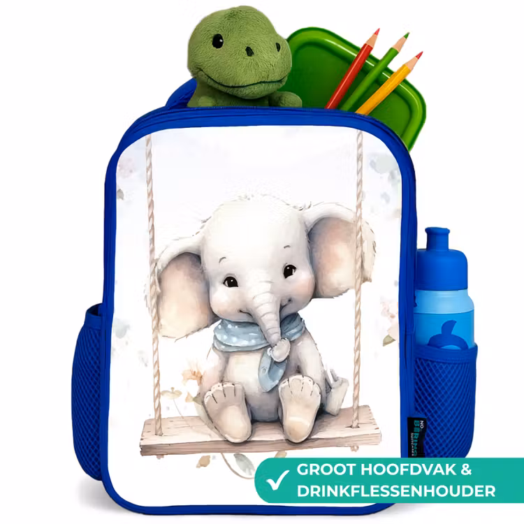 Rugzak kind - blauw - Olifant - Dier - Kinderen — 6
