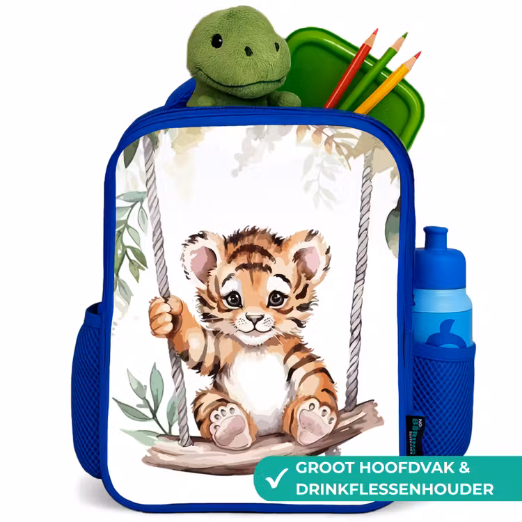 Rugzak kind - blauw - Tijger - Dier - Kinderen - Jungle — 6