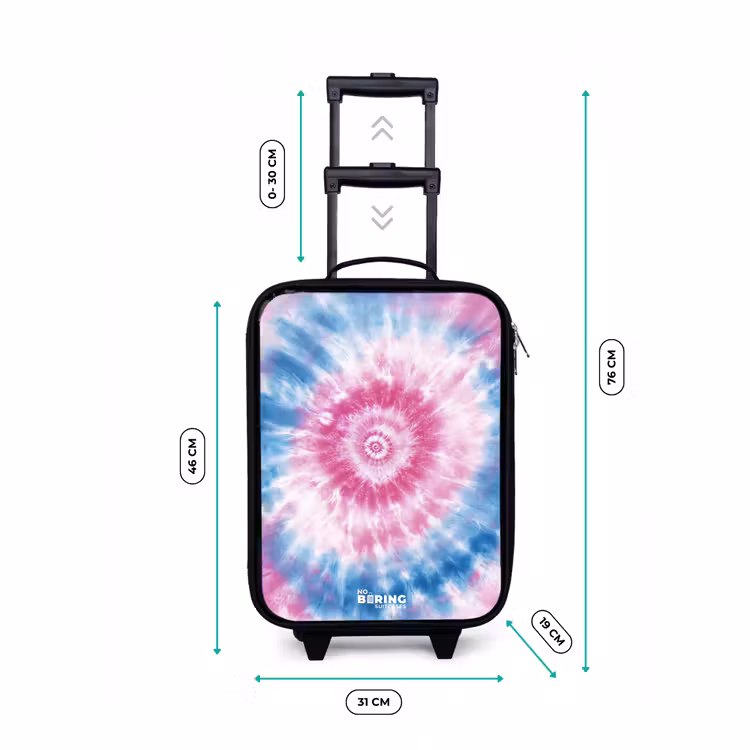 Kinderkoffer - Zwart - Tie dye - Abstract - Blauw - Roze — 7