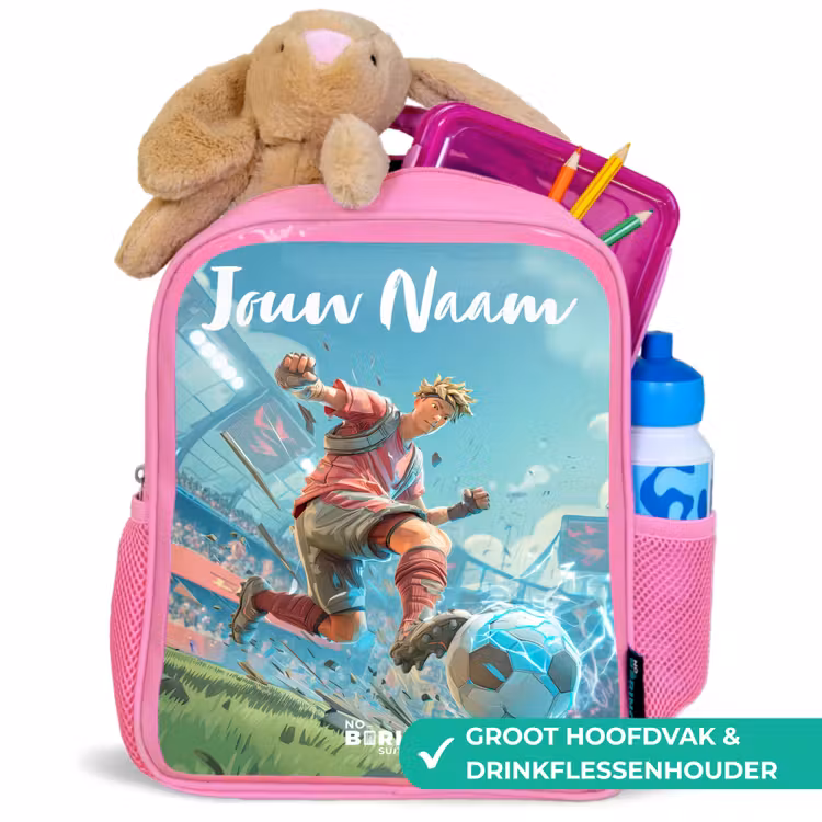 Kinderrugzak met naam - Roze - Voetbal - Jongen - Stadion - Elektrisch — 2