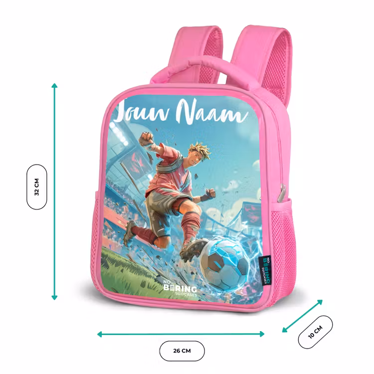 Kinderrugzak met naam - Roze - Voetbal - Jongen - Stadion - Elektrisch — 3