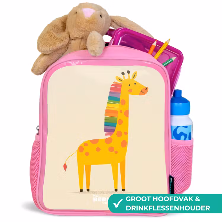 Rugzak kind - roze - Giraffe - Dier - Kleurrijk — 2