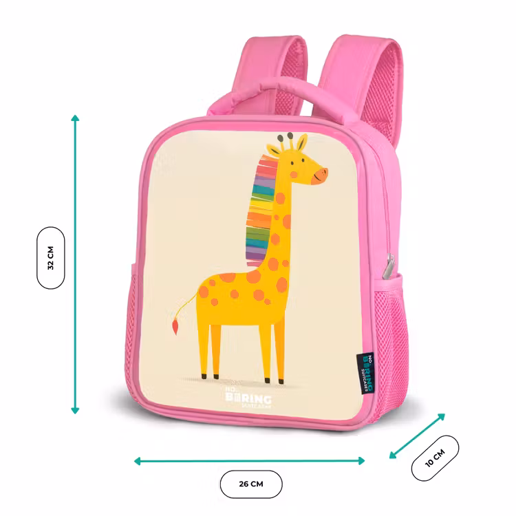 Rugzak kind - roze - Giraffe - Dier - Kleurrijk — 3