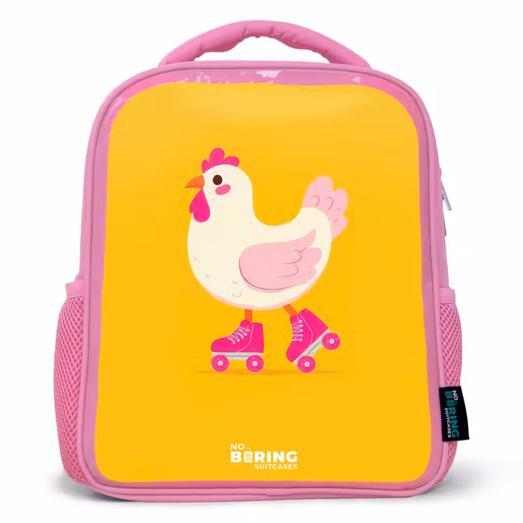 Rugzak kind - roze - Kip - Rolschaatsen - Geel — 1