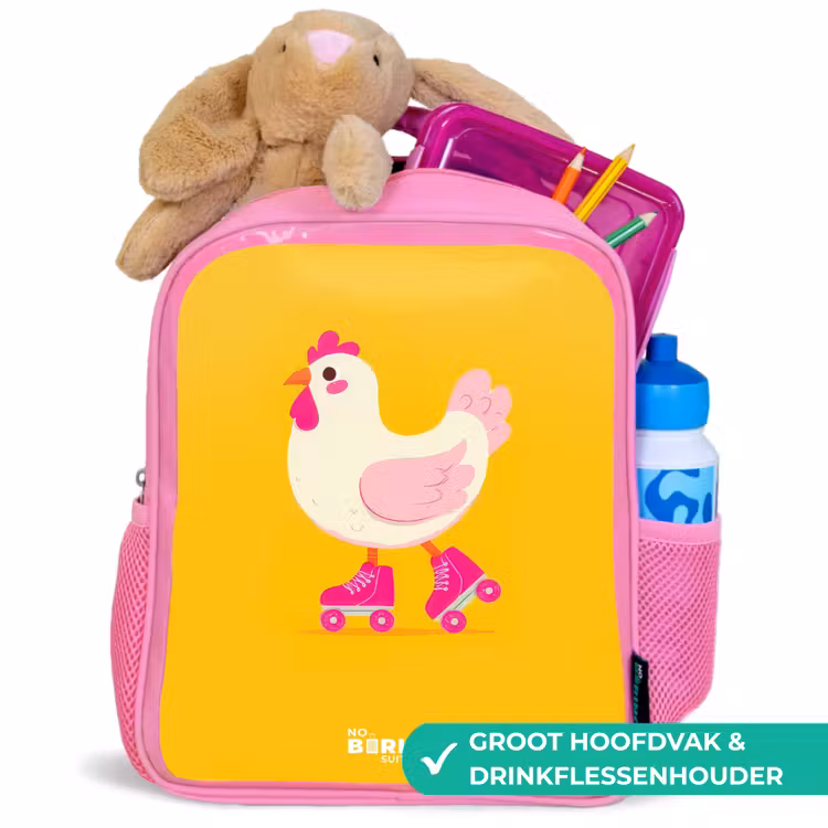 Rugzak kind - roze - Kip - Rolschaatsen - Geel — 2