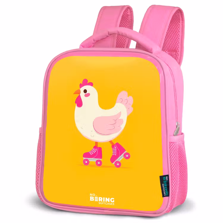 Rugzak kind - roze - Kip - Rolschaatsen - Geel — 4