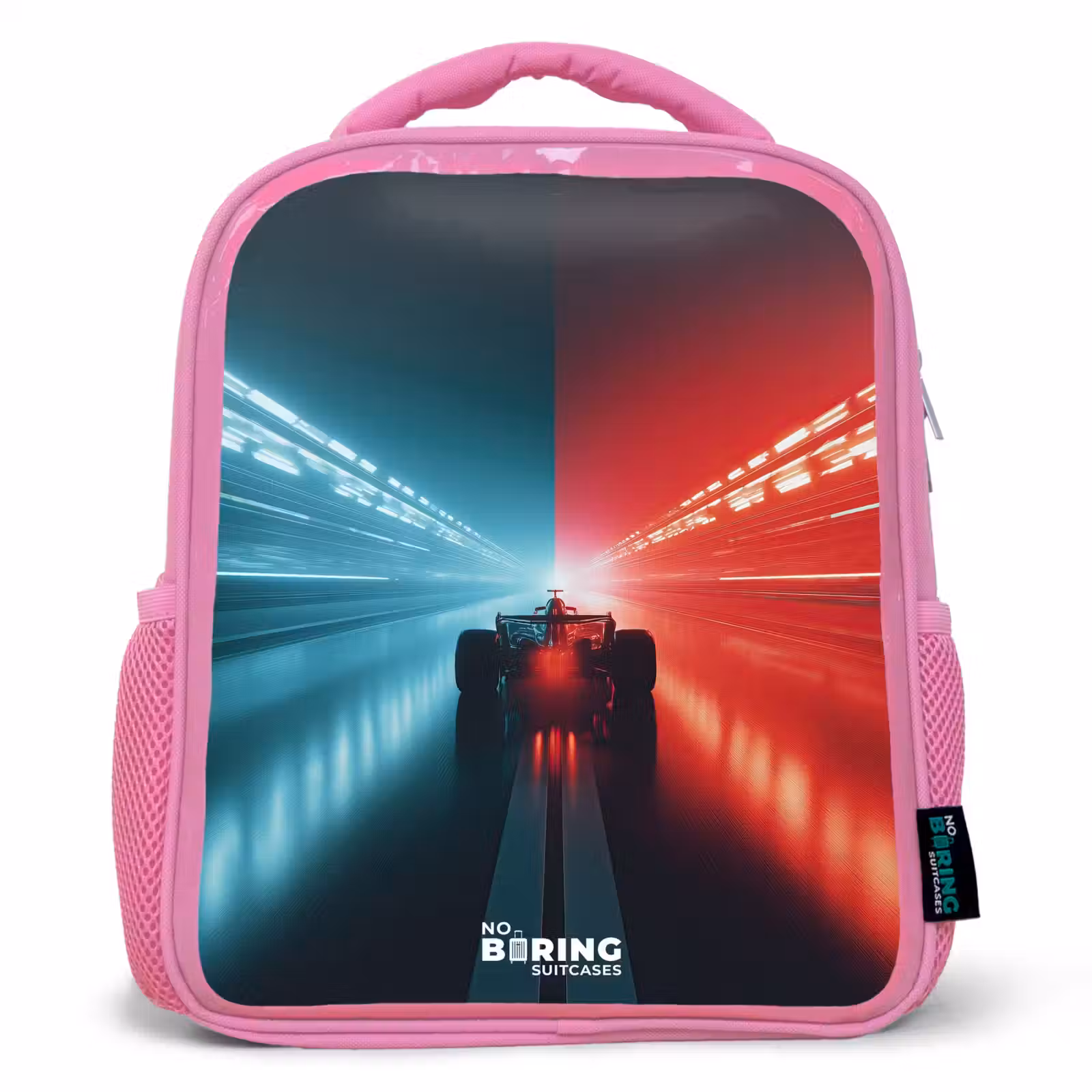 Rugzak kind - roze - Baan - Raceauto - Neon - Rood — 1
