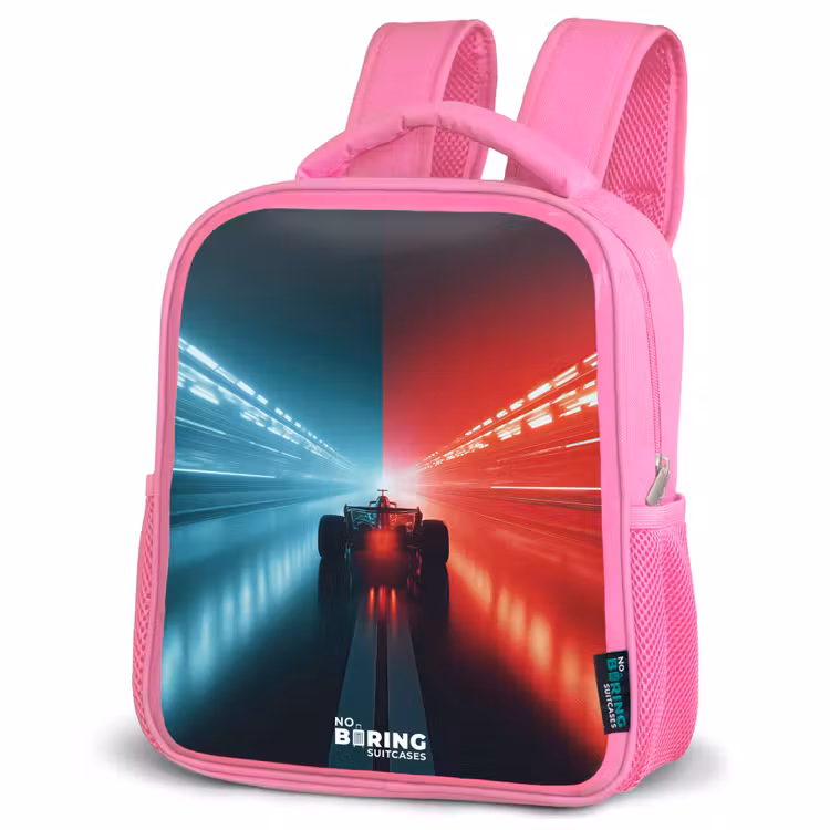 Rugzak kind - roze - Baan - Raceauto - Neon - Rood — 4