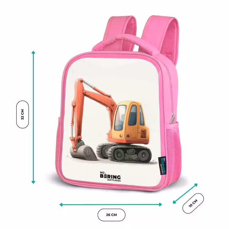 Rugzak kind - roze - Graafmachine - Getekend - Oranje — 3