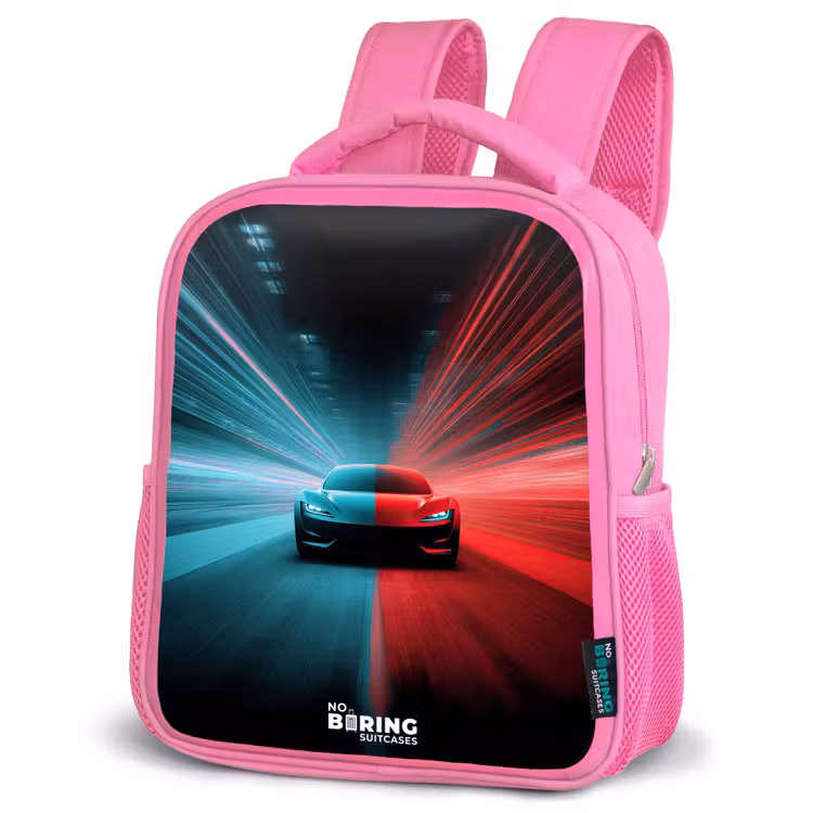 Rugzak kind - roze - Sportwagen - Lichtstralen - Neon - Blauw — 4
