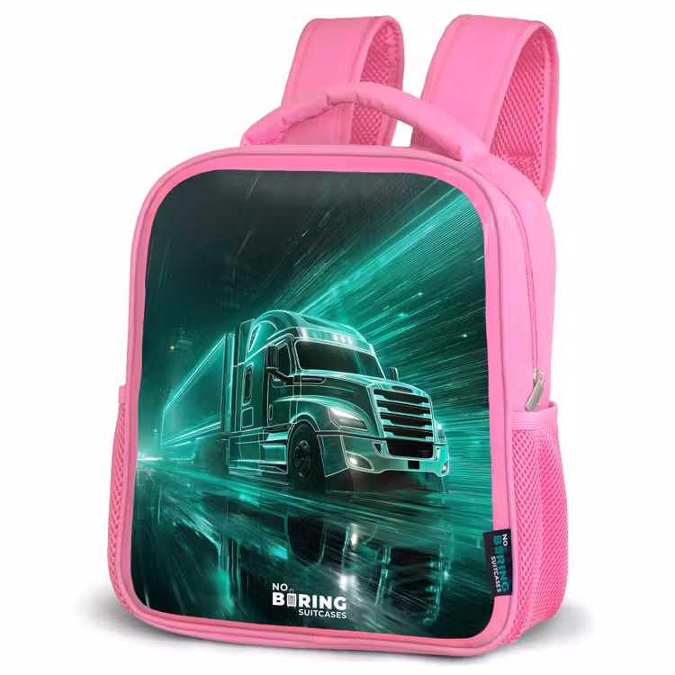 Rugzak kind - roze - Vrachtwagen - Neon - Groen - Stad — 4