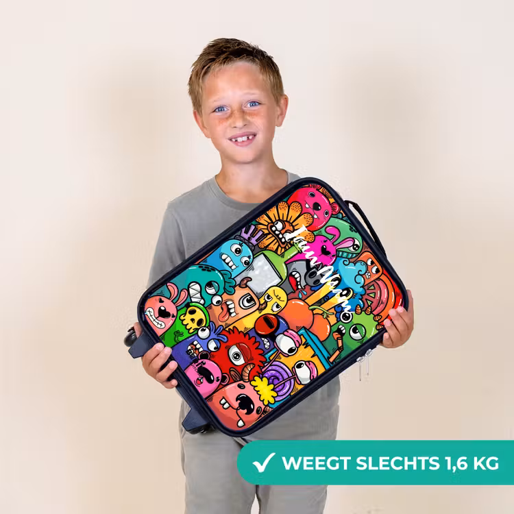 Kinderkoffer - Zwart - Knallende gekleurde monsters — 3