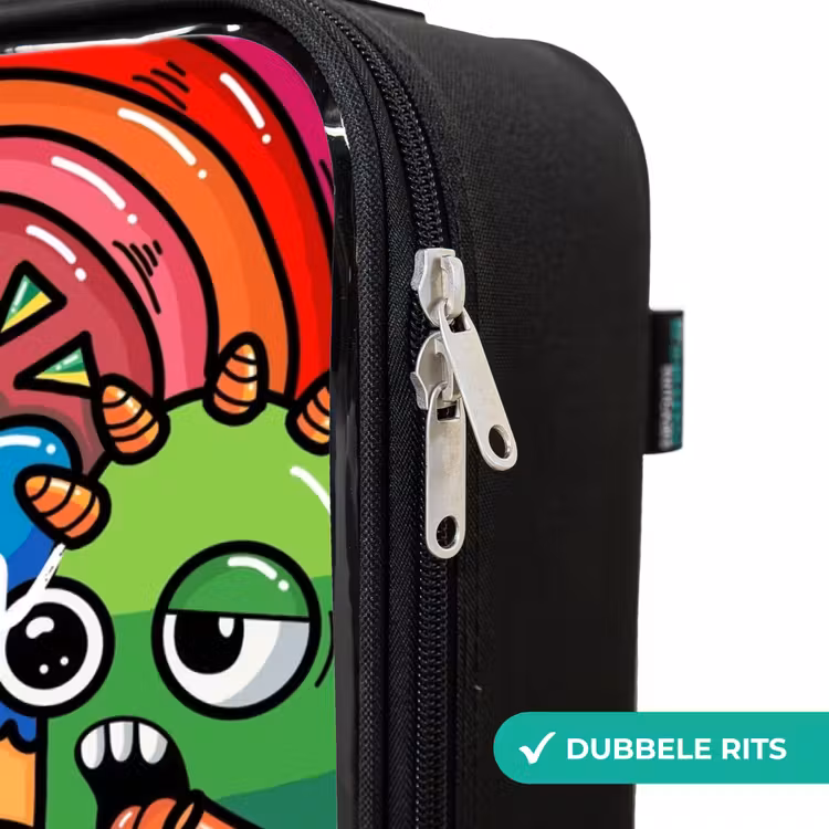 Kinderkoffer - Zwart - Knallende gekleurde monsters — 6