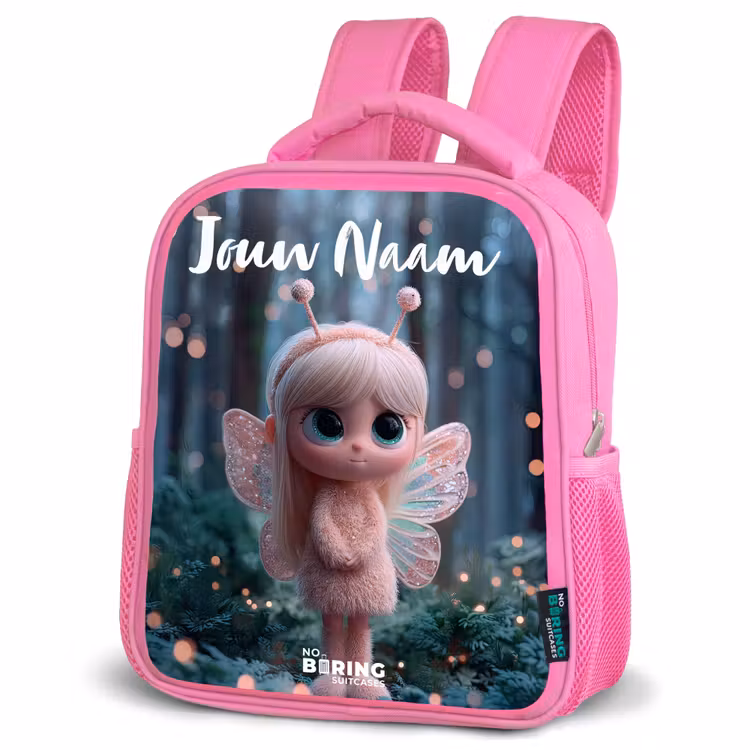 Kinderrugzak met naam - Roze - Fairy - Bos - Glitters — 4