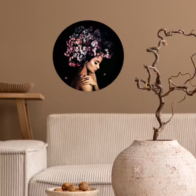 Behangcirkel - Bloesem - Vrouw - Roze - Bloemen - Luxe — 2