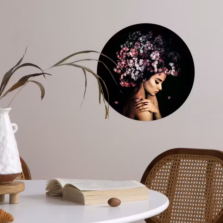 Behangcirkel - Bloesem - Vrouw - Roze - Bloemen - Luxe — 4