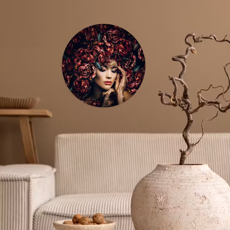 Behangcirkel - Vrouw - Bloemen - Henna - Portret — 2