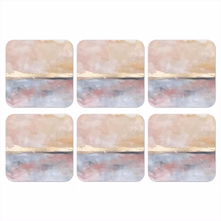 Onderzetter​ - Abstract Landschap Gouden Horizon Oudroze