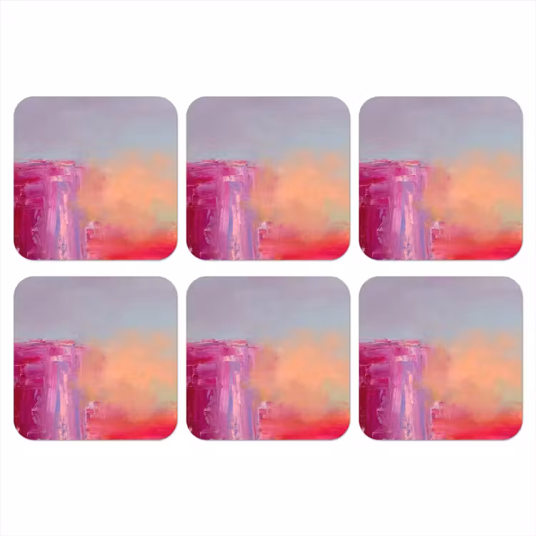 Onderzetter​ - Abstracte Verfstreken Fuchsia