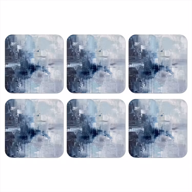Onderzetter​ - Abstracte Kleurvlakken Blauw Grijs