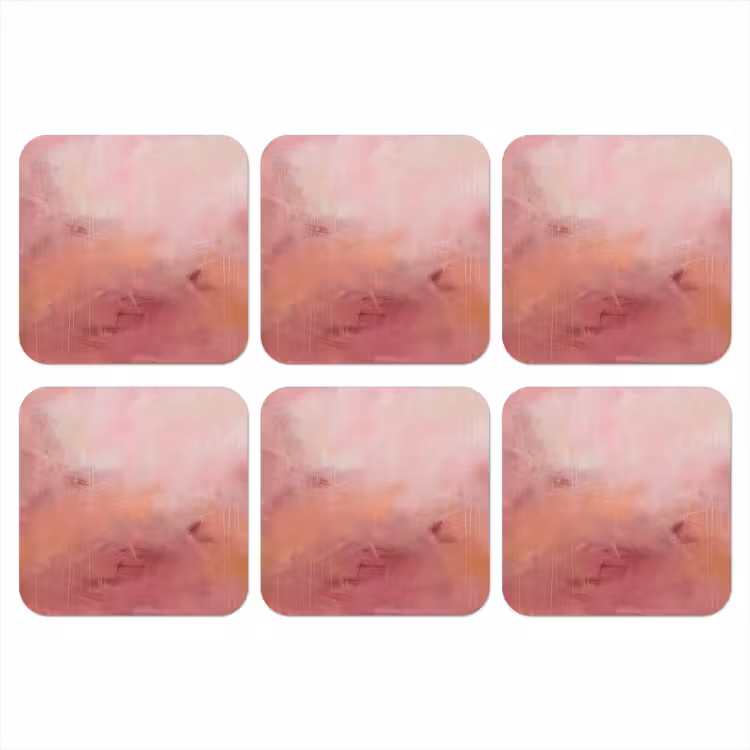 Onderzetter​ - Abstracte Verfstreken Oudroze
