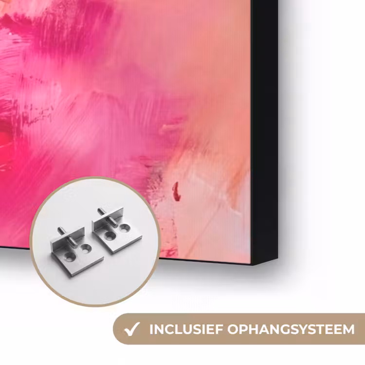Art Frame - Abstracte Verfstreken Fuchsia Oranje — 6