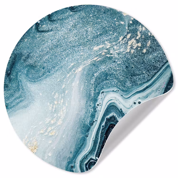 Behangcirkel - Edelstenen - Blauw - Natuur - Marmer - Abstract — 1