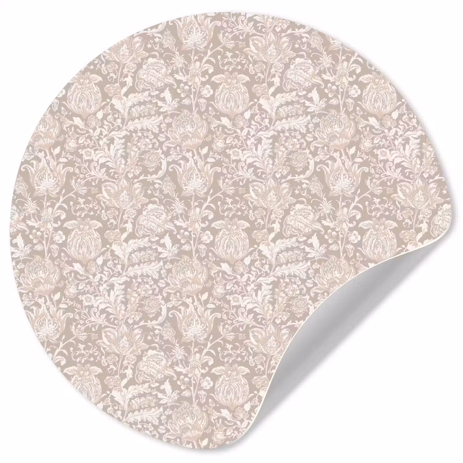 Behangcirkel - Bloemenprint - Grijs - Crème — 1