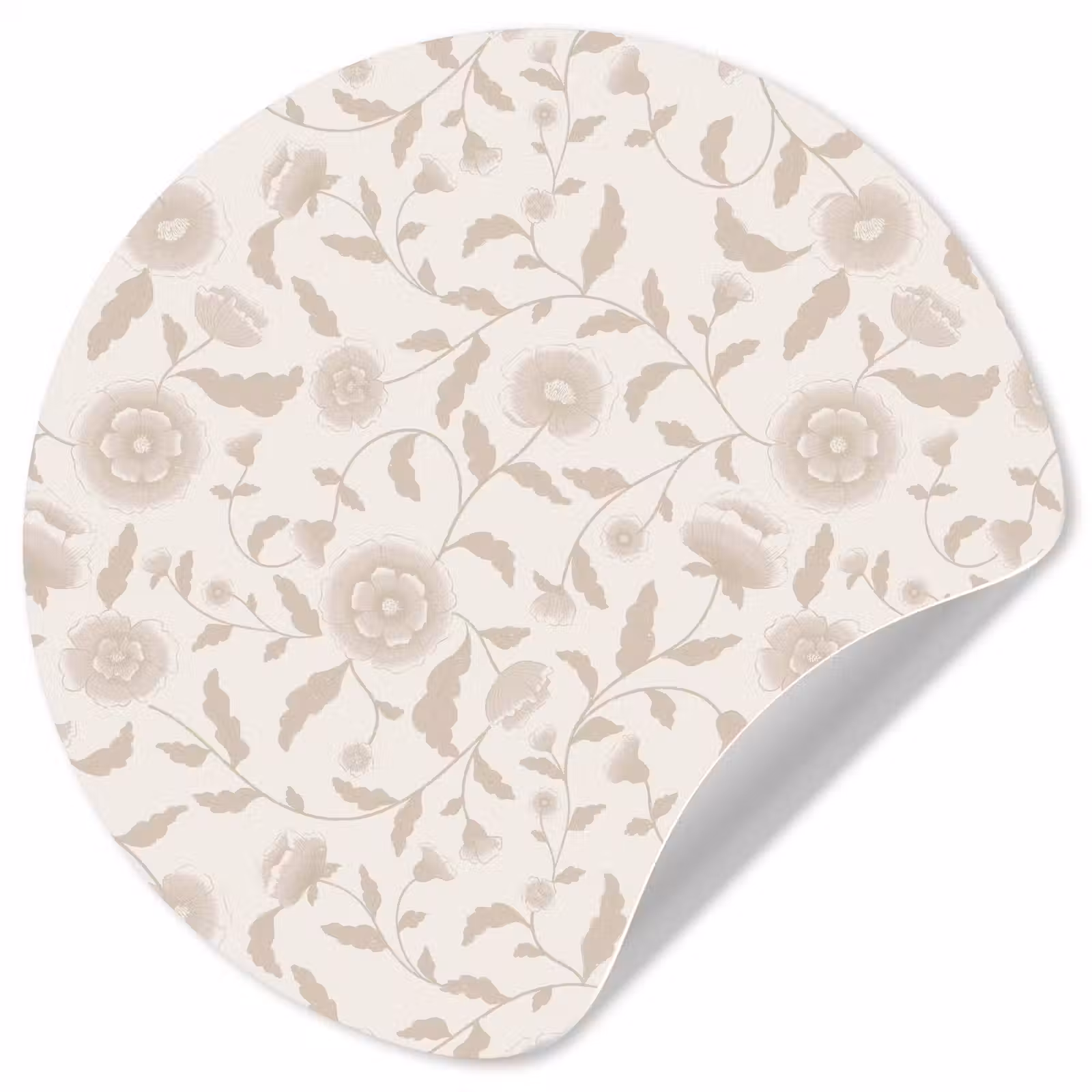 Behangcirkel - Sierlijk - Bloemen - Beige — 1
