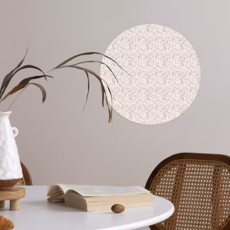 Behangcirkel - Bloemen - Patroon - Taupe — 4