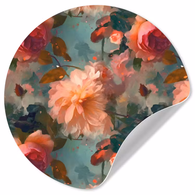 Behangcirkel - Roze - Patroon - Bloemen — 1