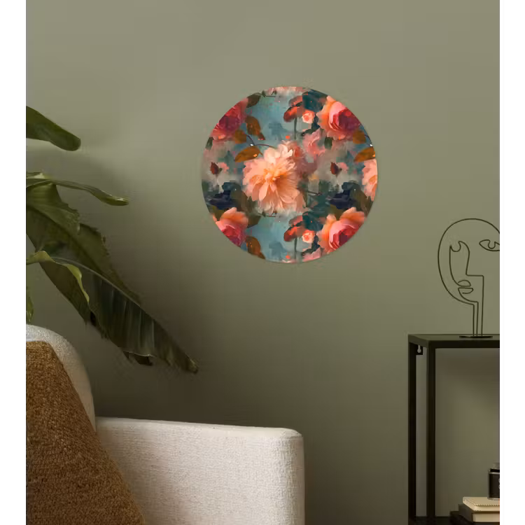 Behangcirkel - Roze - Patroon - Bloemen — 3