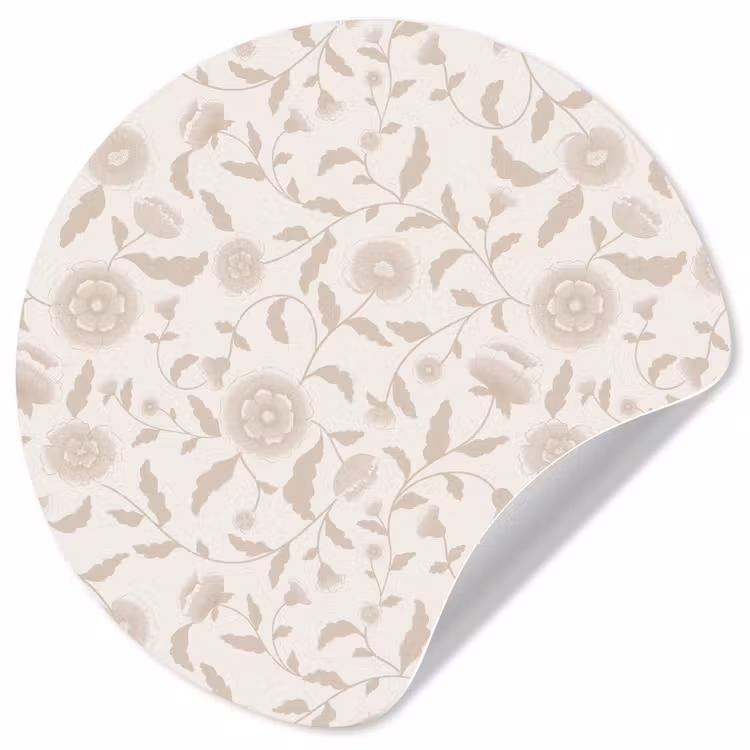 Behangcirkel - Sierlijk - Bloemen - Beige — 1
