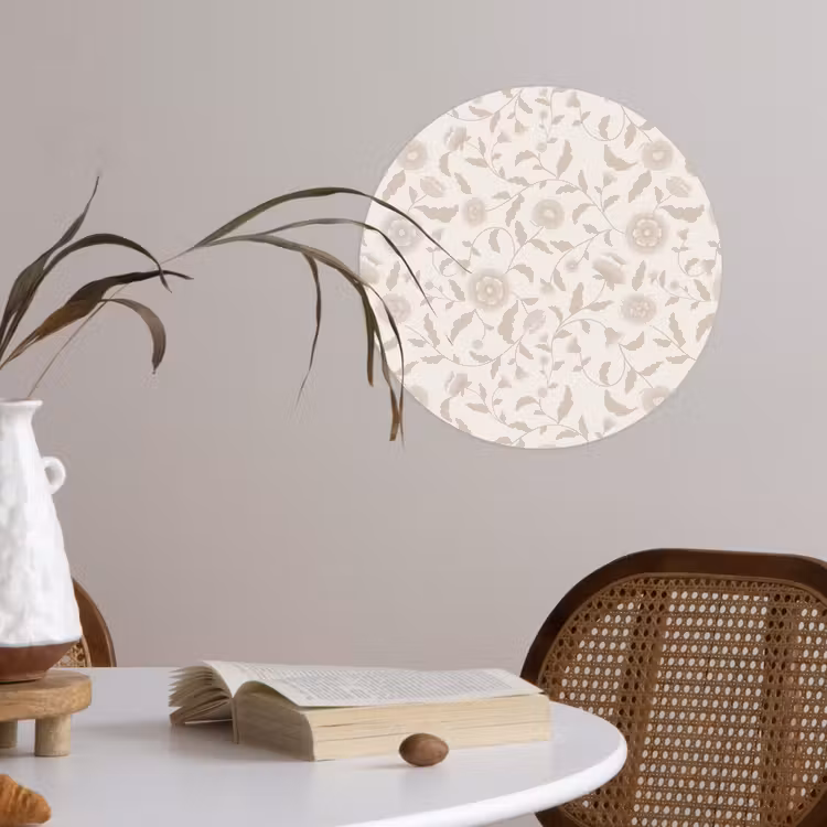Behangcirkel - Sierlijk - Bloemen - Beige — 4