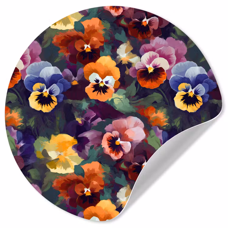 Behangcirkel - Viooltjes - Kleuren - Bloemblaadjes — 1