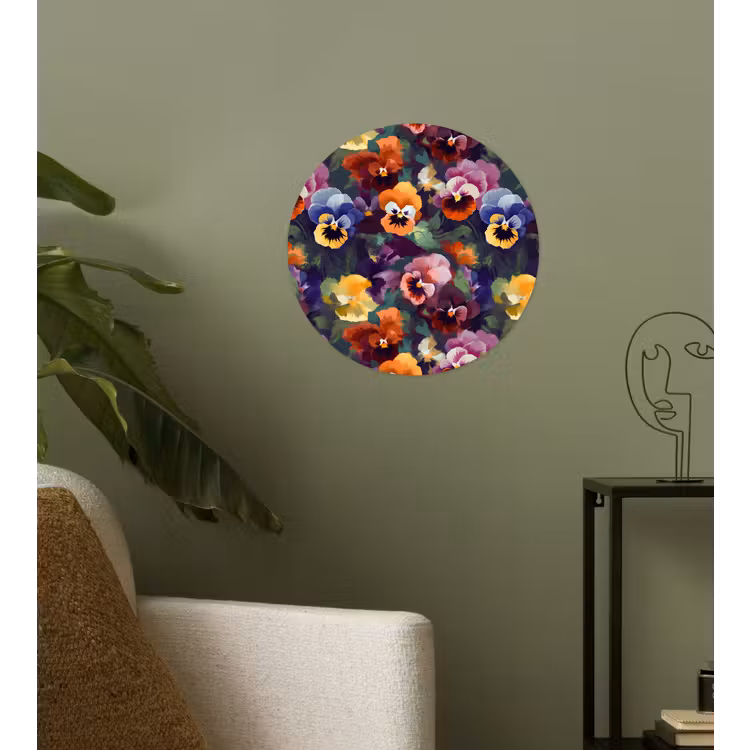 Behangcirkel - Viooltjes - Kleuren - Bloemblaadjes — 3