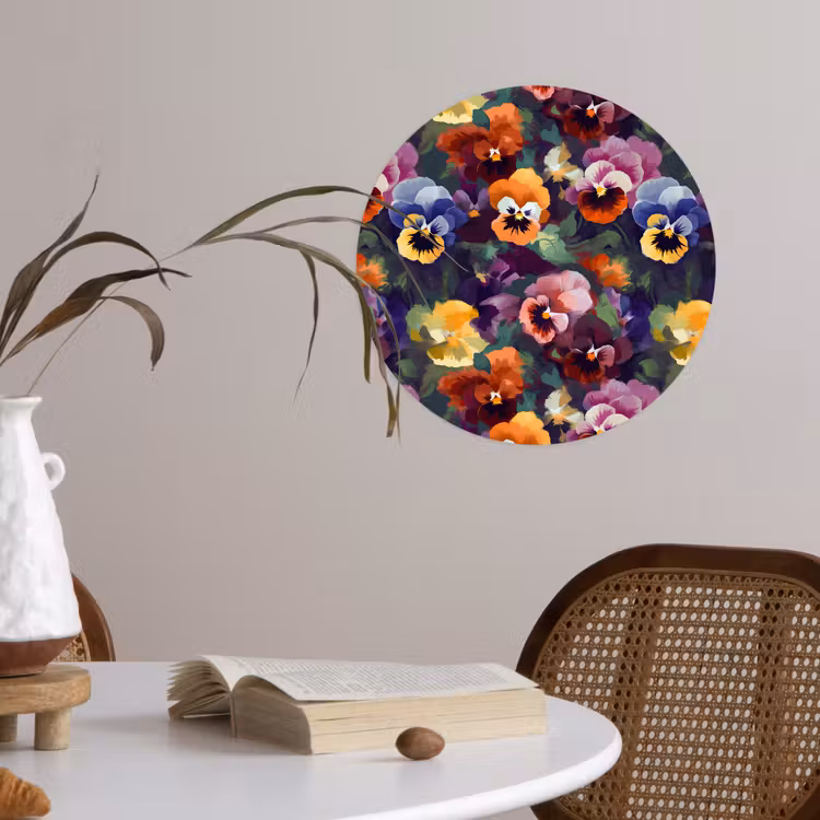 Behangcirkel - Viooltjes - Kleuren - Bloemblaadjes — 4