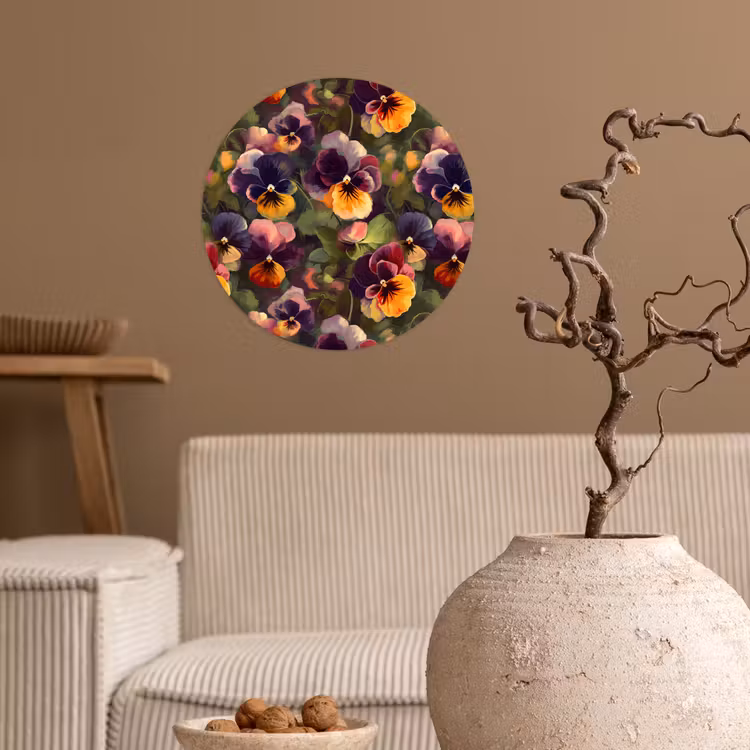 Behangcirkel - Warm - Patroon - Penseel - Viooltjes — 2
