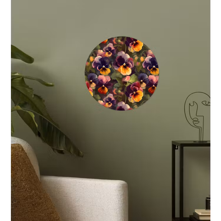Behangcirkel - Warm - Patroon - Penseel - Viooltjes — 3